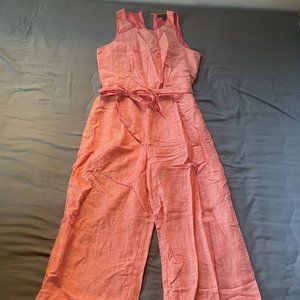 Banana Republic Red Linen Jumpsuit
